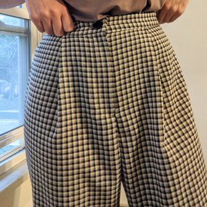 Plaid Relaxed Straight Leg Pants